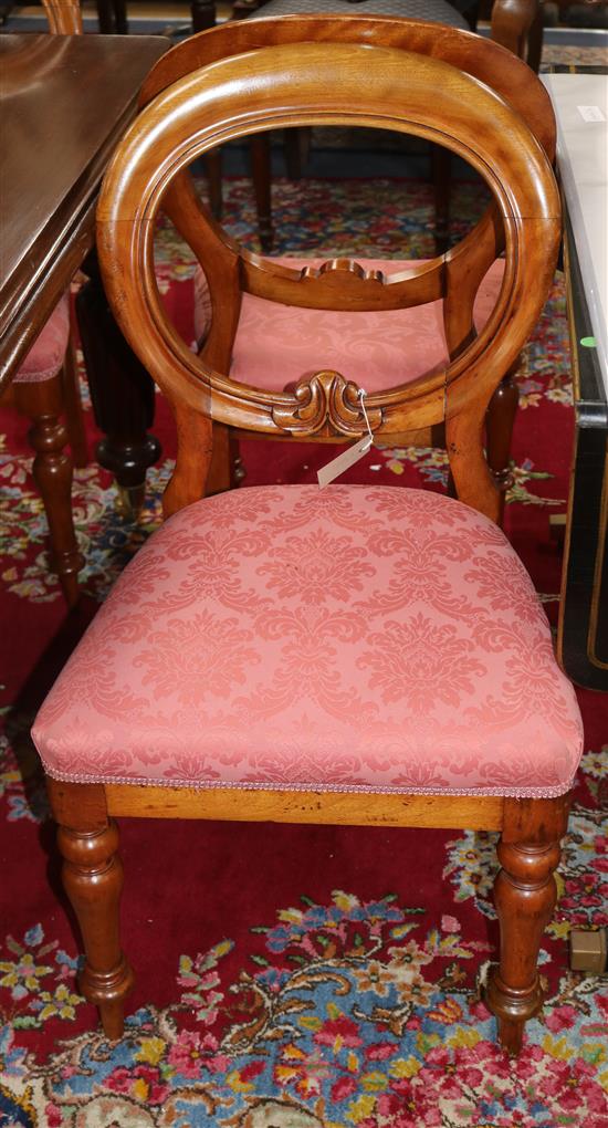 A set of eight Victorian mahogany dining chairs, and a set of six mahogany dining chairs